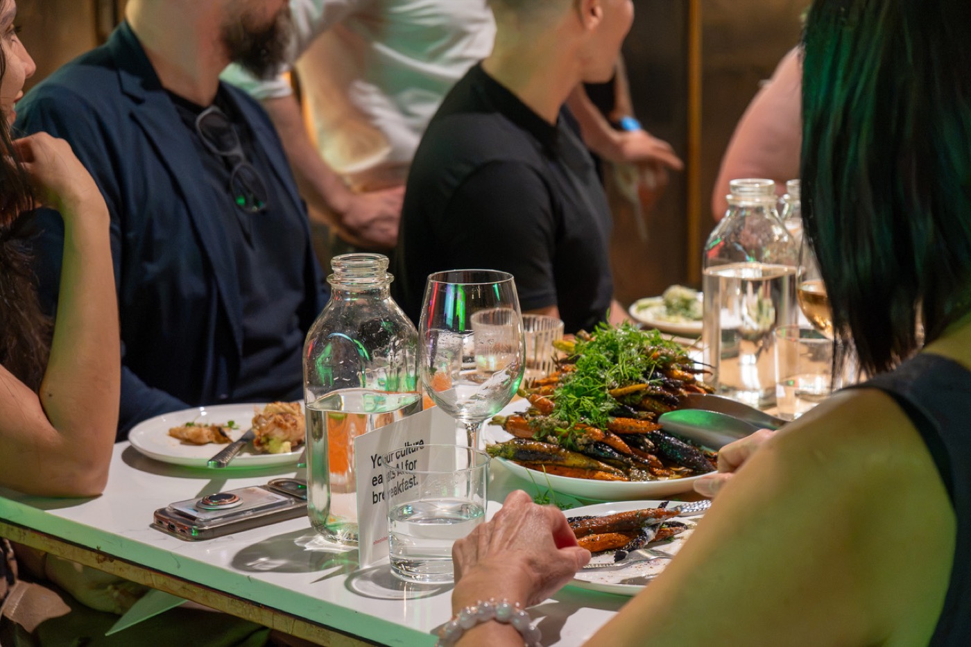 Plates and glasses on the table