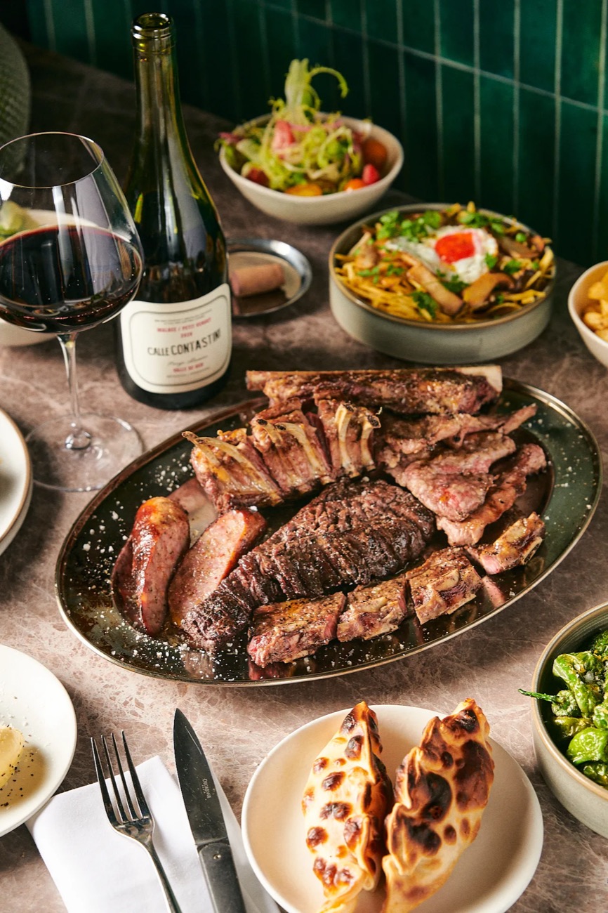 Asado, cooked over open fire
